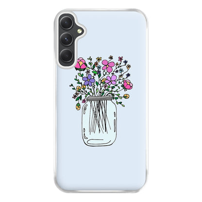 Cartoon Flower Jar Phone Case for Galaxy A14