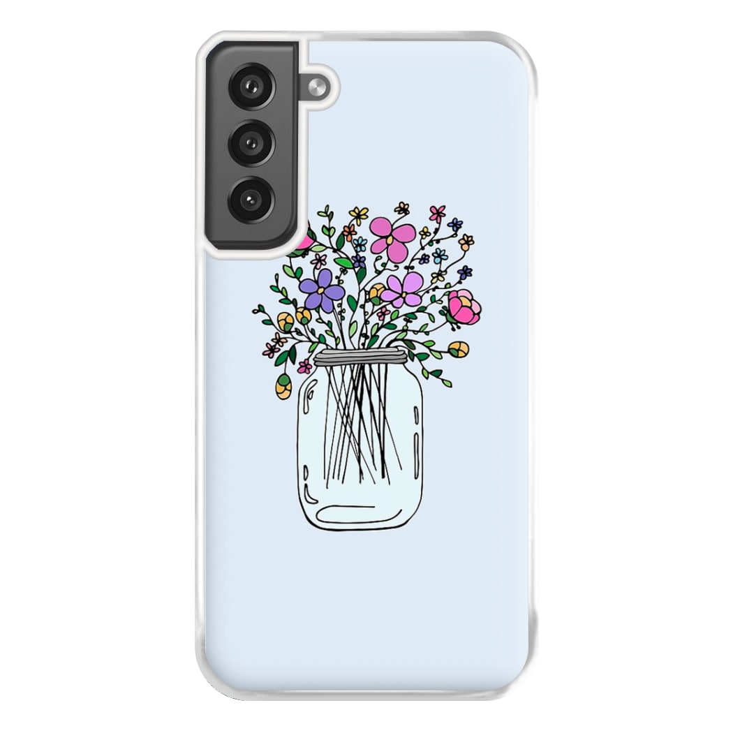 Cartoon Flower Jar Phone Case for Galaxy S21FE