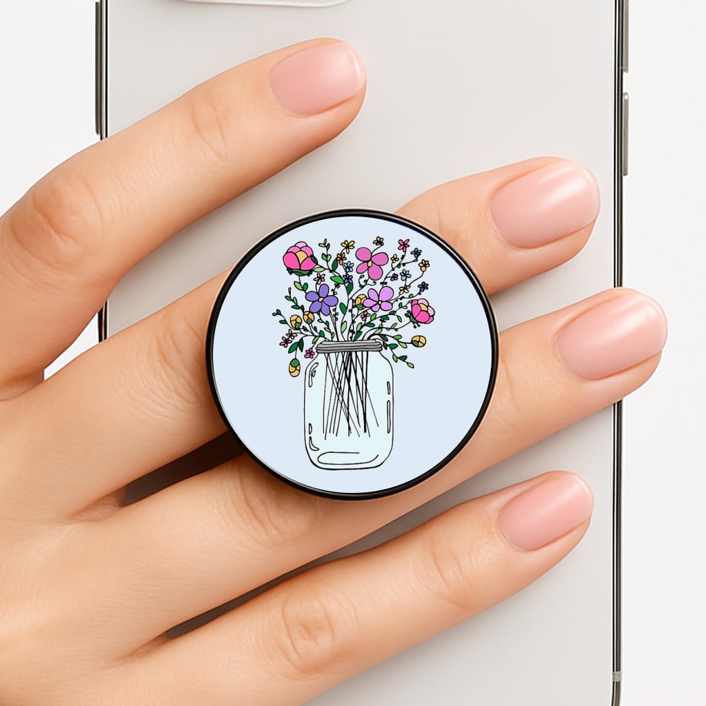 Cartoon Flower Jar Phone Grip