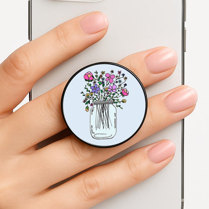 Cartoon Flower Jar Phone Grip