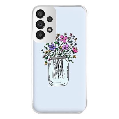 Cartoon Flower Jar Phone Case for Galaxy A33