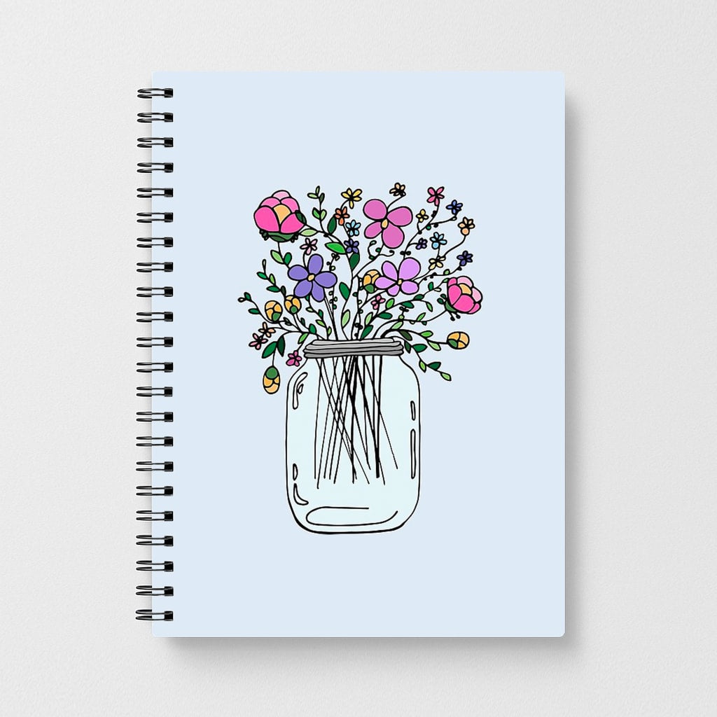 Cartoon Flower Jar Notebook - Fun Cases