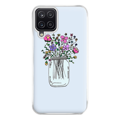 Cartoon Flower Jar Phone Case for Galaxy A12