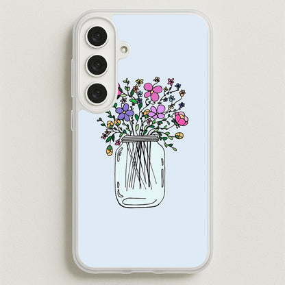 Cartoon Flower Jar Phone Case for Galaxy S25FE