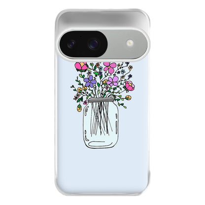 Cartoon Flower Jar Phone Case for Google Pixel 9 / 9 Pro