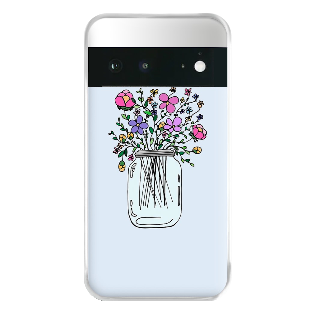 Cartoon Flower Jar Phone Case for Google Pixel 6a