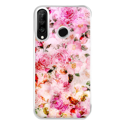 Pretty Pink Chic Floral Pattern Phone Case for Huawei P30 Lite