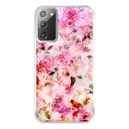 Pretty Pink Chic Floral Pattern Phone Case for Galaxy Note 20 Ultra