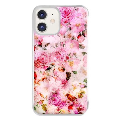 Pretty Pink Chic Floral Pattern Phone Case for iPhone 12 / 12 Pro