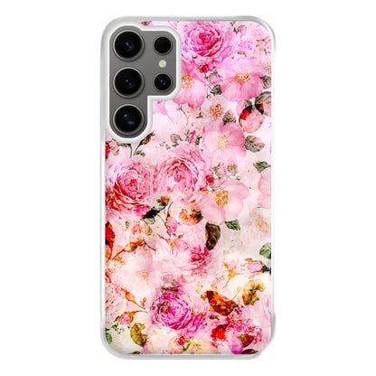 Pretty Pink Chic Floral Pattern Phone Case for Galaxy S24 Ultra