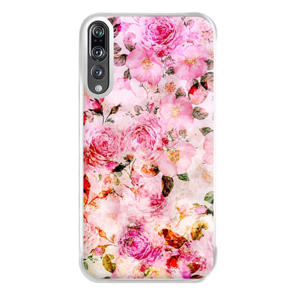 Pretty Pink Chic Floral Pattern Phone Case for Huawei P20 Pro