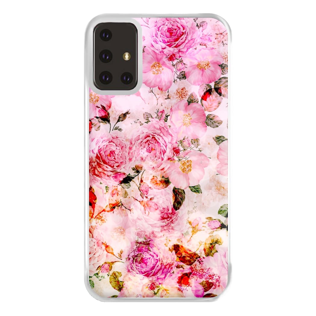 Pretty Pink Chic Floral Pattern Phone Case for Galaxy A71