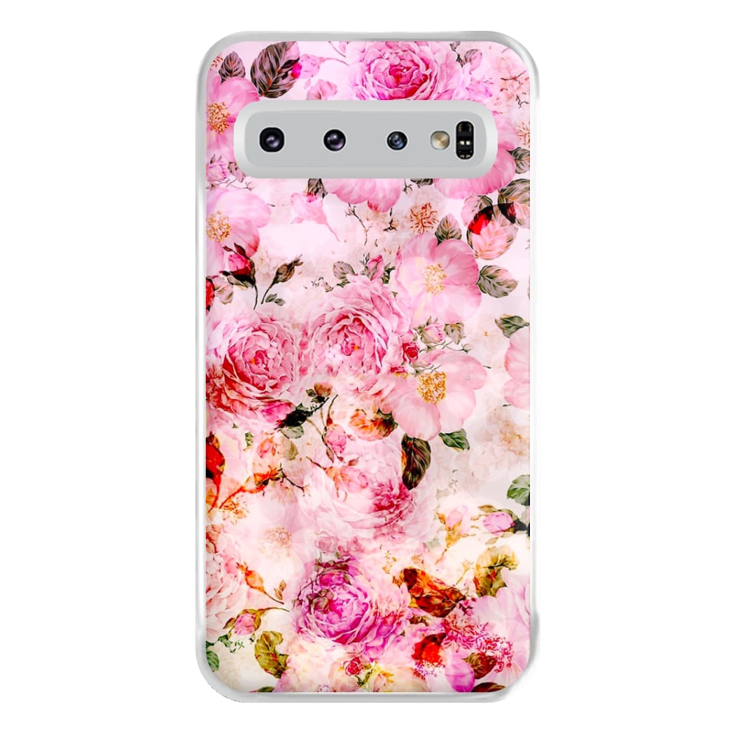 Pretty Pink Chic Floral Pattern Phone Case for Galaxy S10 Plus