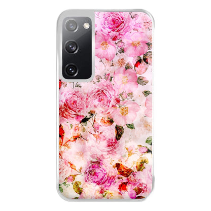 Pretty Pink Chic Floral Pattern Phone Case for Galaxy S20