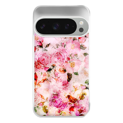 Pretty Pink Chic Floral Pattern Phone Case for Google Pixel 9 Pro XL