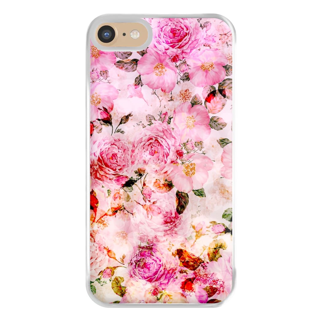 Pretty Pink Chic Floral Pattern Phone Case for iPhone 6 / 7 / 8 / SE