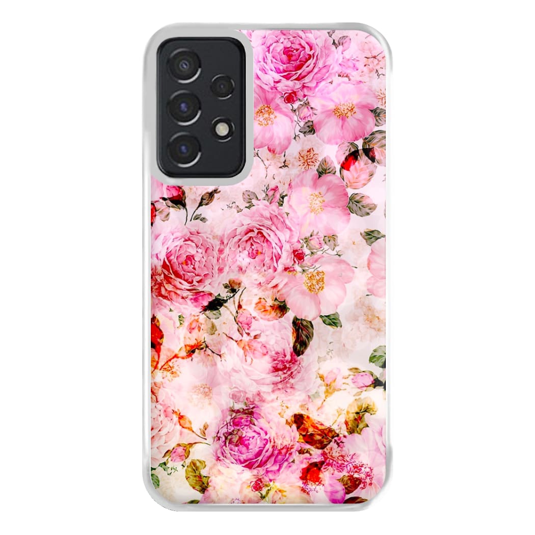 Pretty Pink Chic Floral Pattern Phone Case for Galaxy A52 / A52s