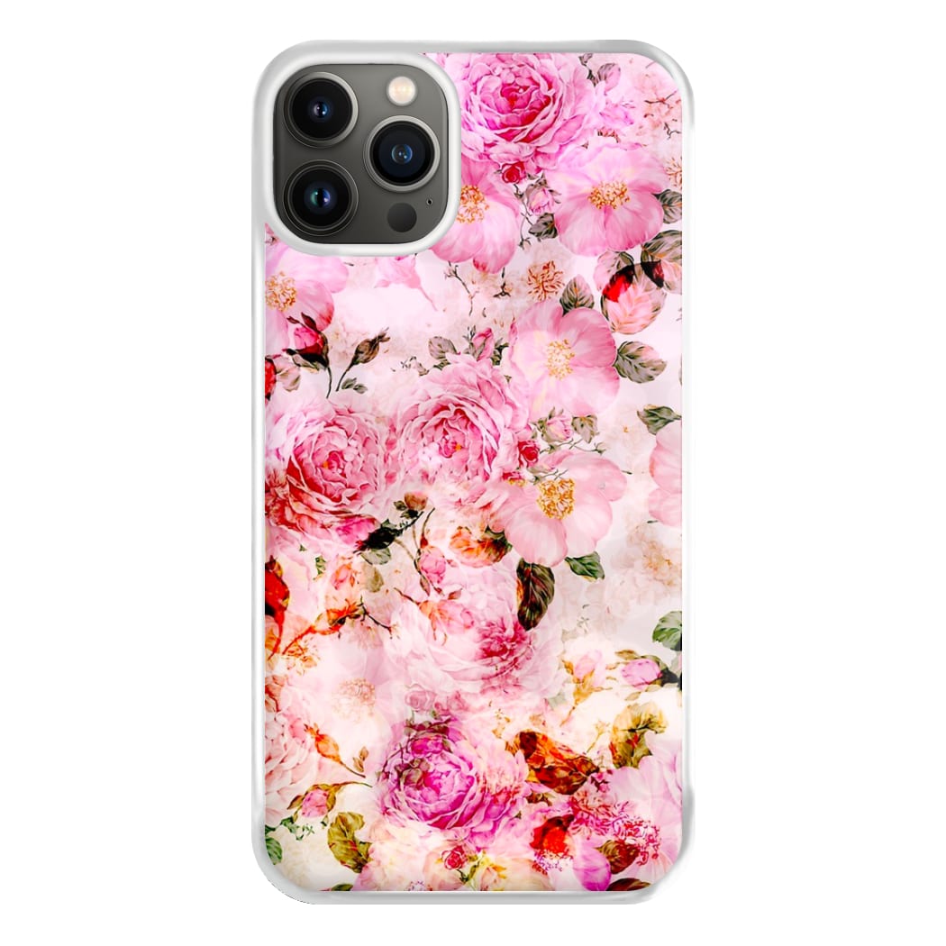 Pretty Pink Chic Floral Pattern Phone Case for iPhone 13