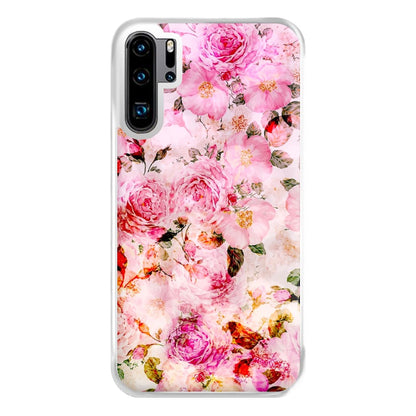 Pretty Pink Chic Floral Pattern Phone Case for Huawei P30 Pro