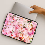 Pretty Pink Chic Floral Pattern Laptop Sleeve 2