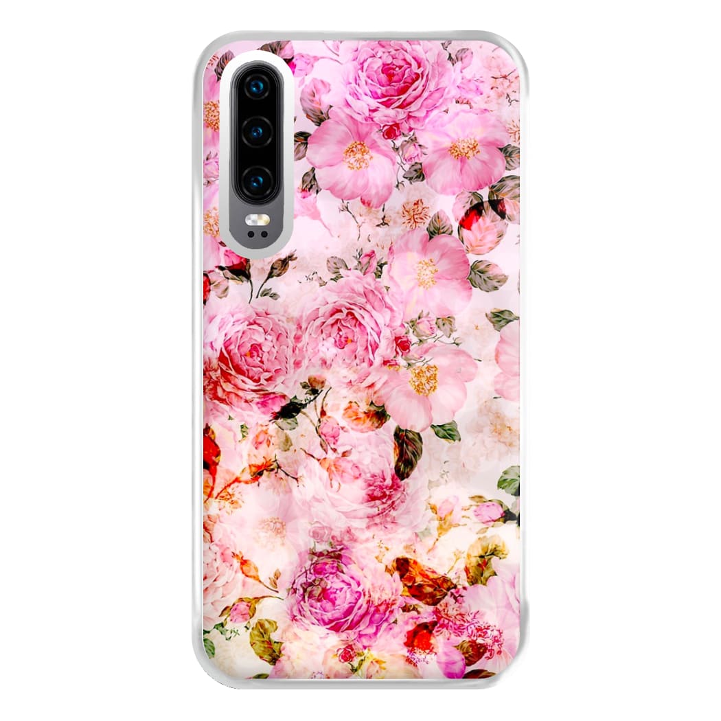 Pretty Pink Chic Floral Pattern Phone Case for Huawei P30