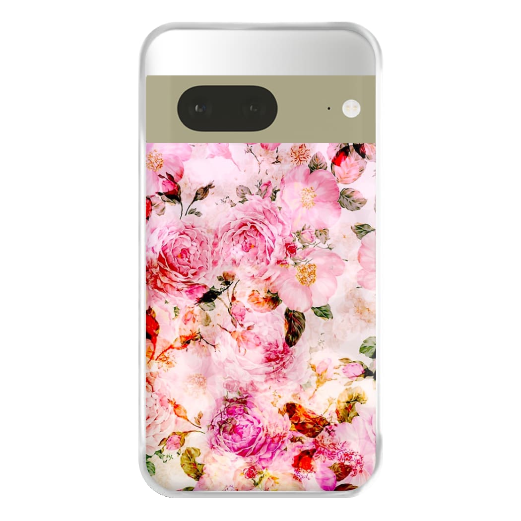 Pretty Pink Chic Floral Pattern Phone Case for Google Pixel 7a