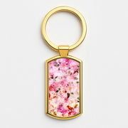 Pretty Pink Chic Floral Pattern Luxury Keyring 3