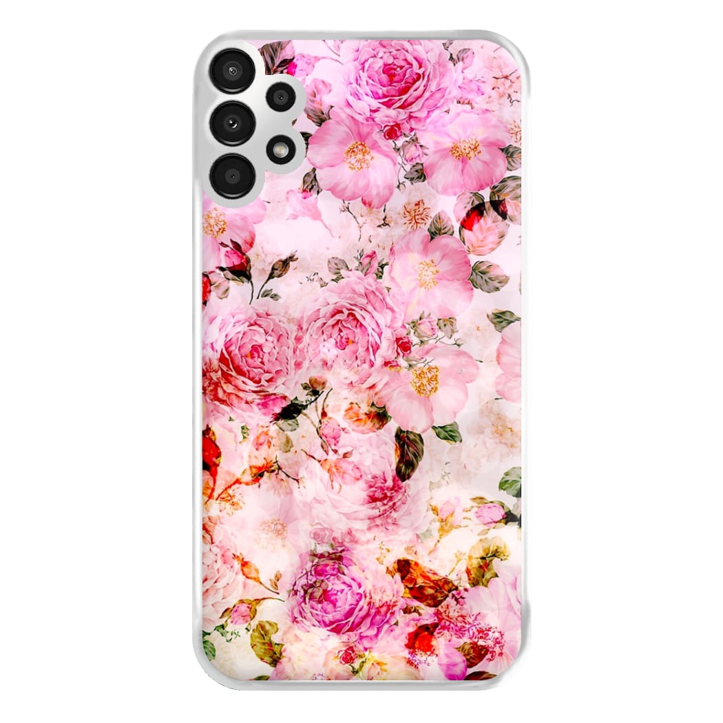 Pretty Pink Chic Floral Pattern Phone Case for Galaxy A13