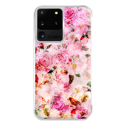 Pretty Pink Chic Floral Pattern Phone Case for Galaxy S20 Ultra