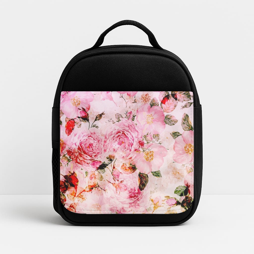 Pretty Pink Chic Floral Pattern Insulated Lunchbox