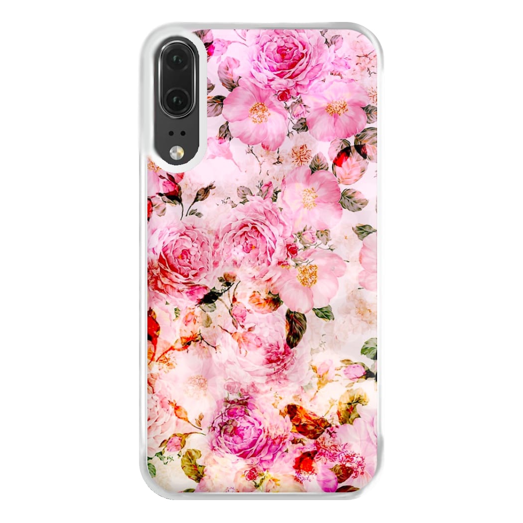 Pretty Pink Chic Floral Pattern Phone Case for Huawei P20