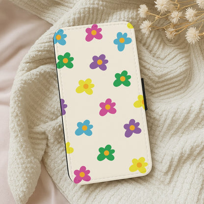 Cute Flower Pattern - Floral Wallet Phone Case