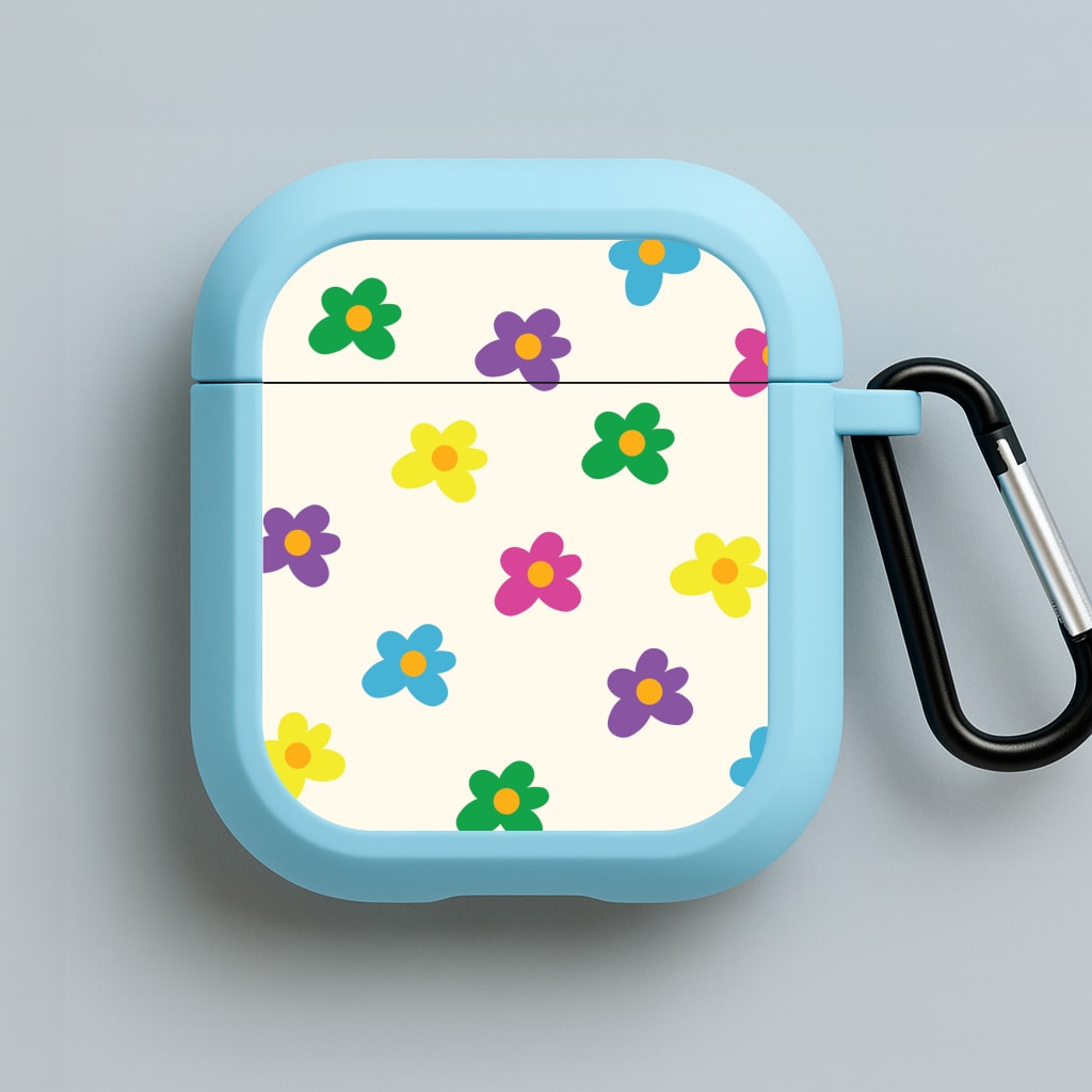 Cute Flower Pattern - Floral Blue AirPods Case