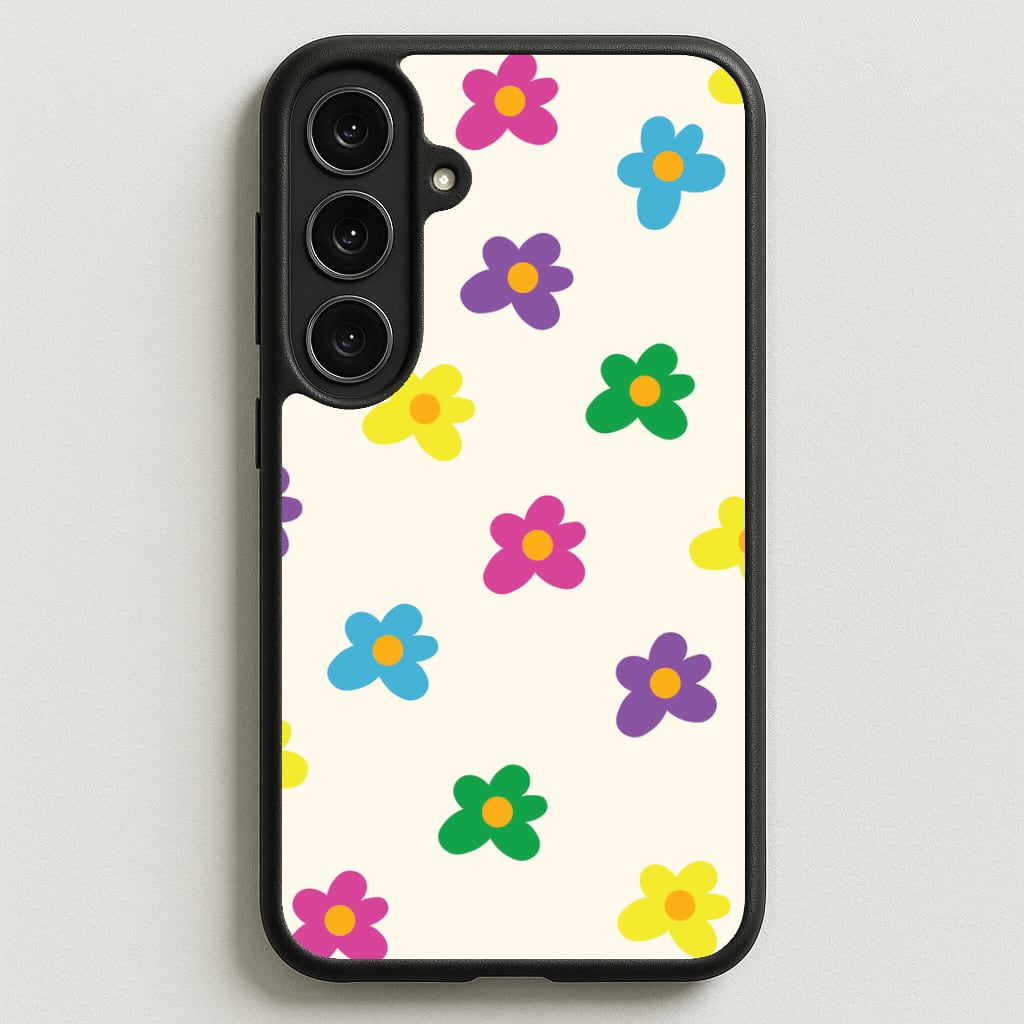 Cute Flower Pattern - Floral Phone Case for Galaxy S25FE