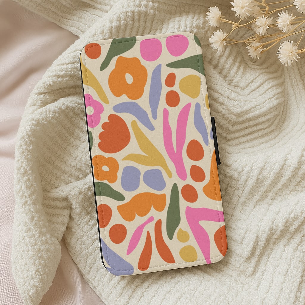 Abstract Floral Pattern - Floral Wallet Phone Case