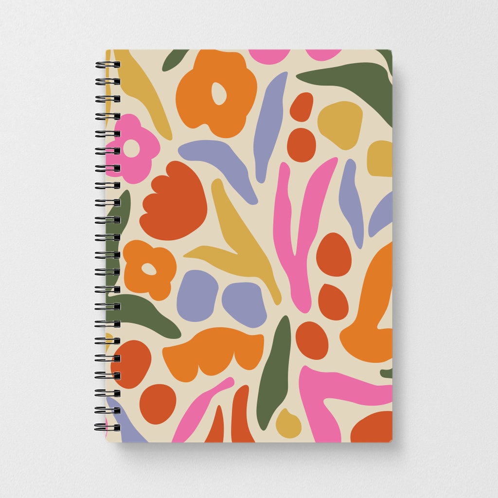 Abstract Floral Pattern - Floral Notebook
