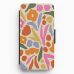 Abstract Floral Pattern - Floral Flip / Wallet Phone Case