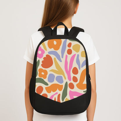 Abstract Floral Pattern - Floral School Bag