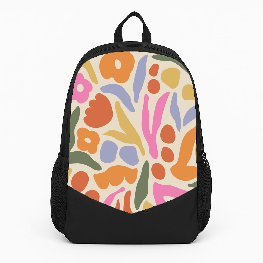 Abstract Floral Pattern - Floral Backpack