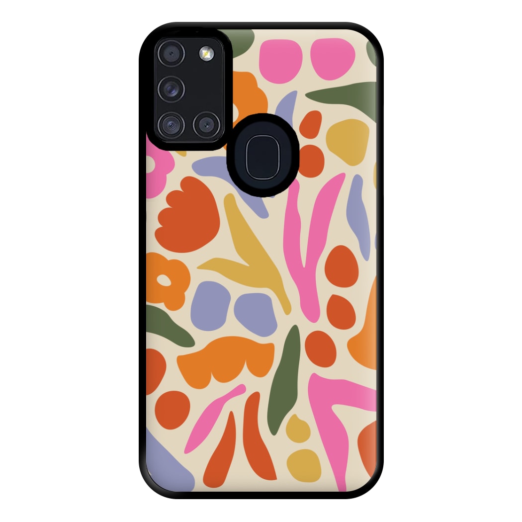 Abstract Floral Pattern - Floral Phone Case for Galaxy A21s