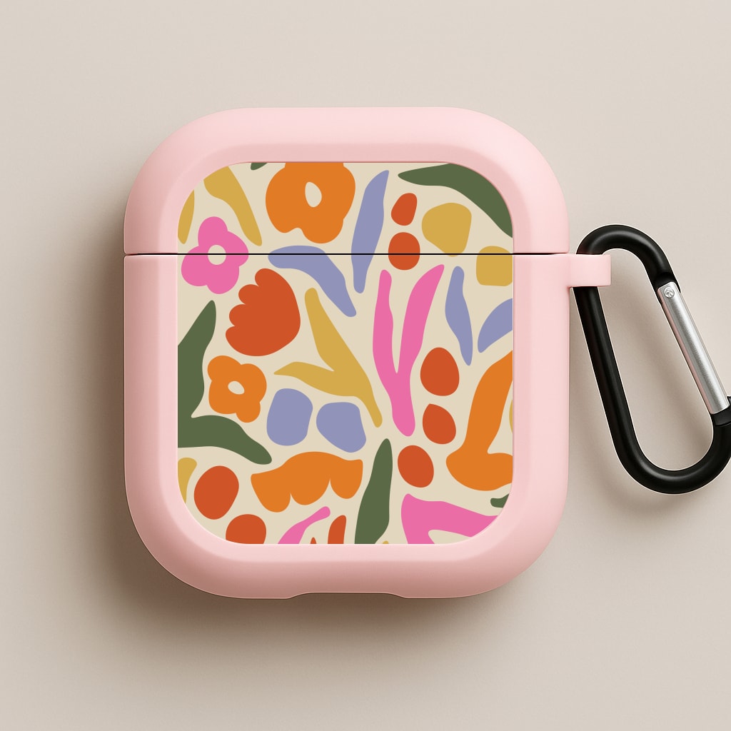 Abstract Floral Pattern - Floral Pink AirPods Case