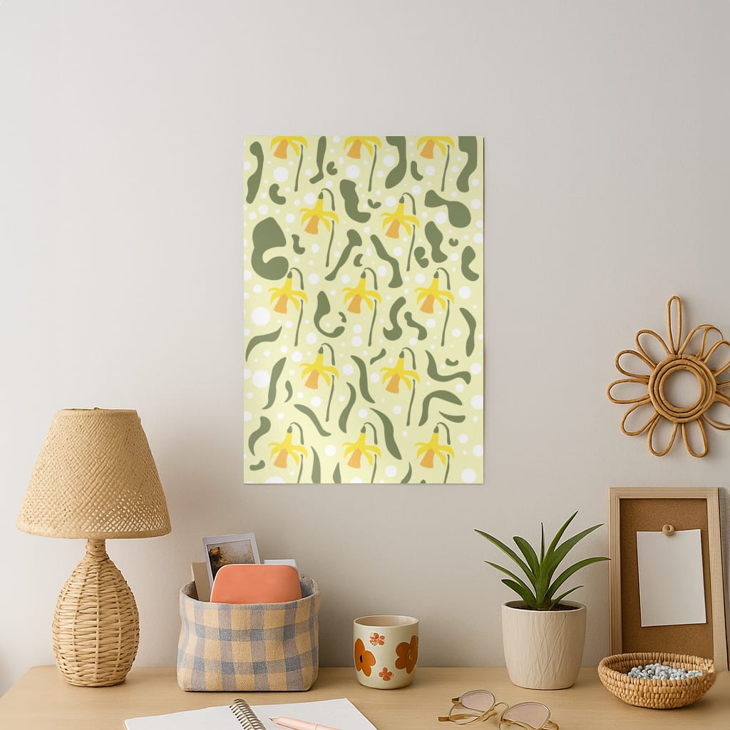 Daffodil Pattern - Floral Art Print