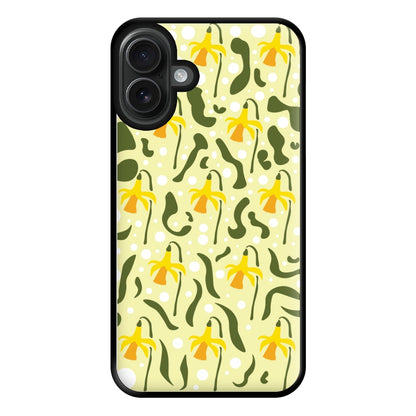 Daffodil Pattern - Floral Phone Case for iPhone 16 Plus