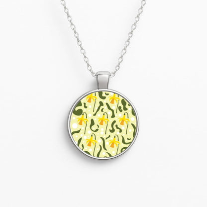 Daffodil Pattern - Floral Circle Necklace