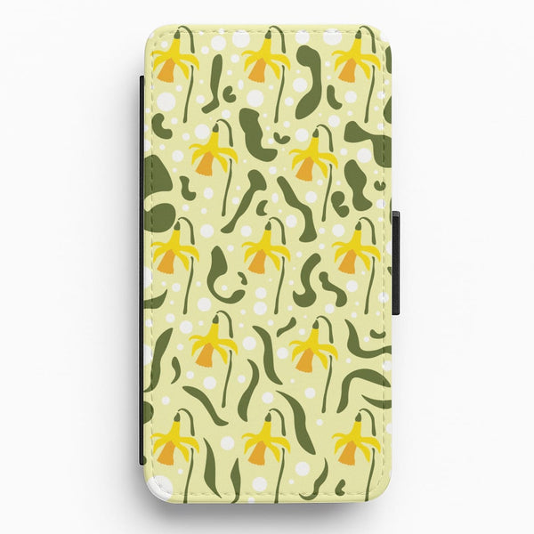 Daffodil Pattern - Floral Flip / Wallet Phone Case