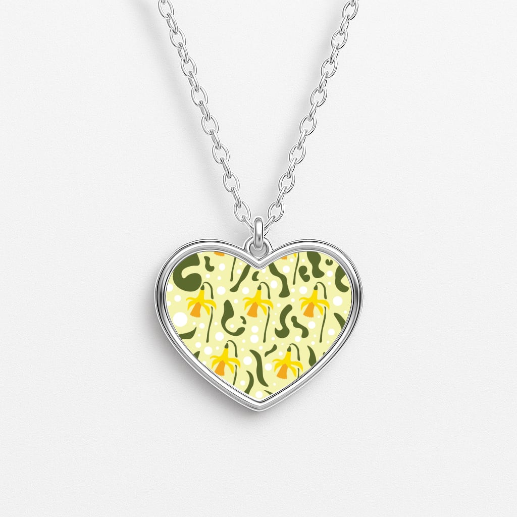 Daffodil Pattern - Floral Heart Necklace