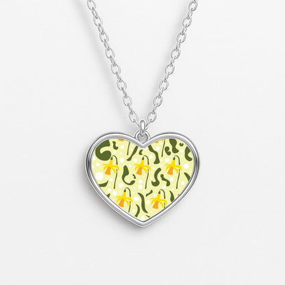 Daffodil Pattern - Floral Heart Necklace