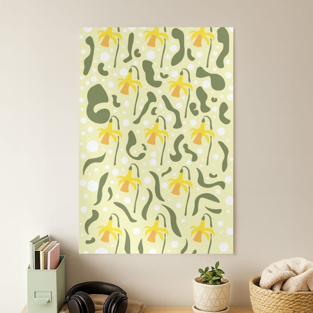 Daffodil Pattern - Floral Poster