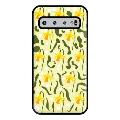 Daffodil Pattern - Floral Phone Case for Galaxy S10 Plus