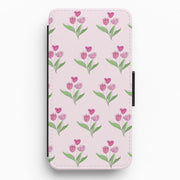 Pink Pattern - Floral Flip / Wallet Phone Case 3